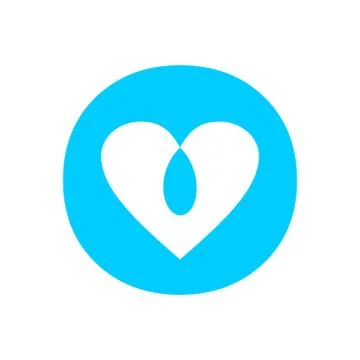 Blue Love Intersection Circle Symbol Design Stock Illustration