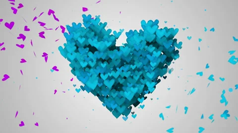 Blue Love Particles Heart Shape 3D Loop Animation - 4K Resolution Ultra-HD Stock Footage 39590139