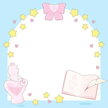 Blue love potion class frame 1 Stock Illustration