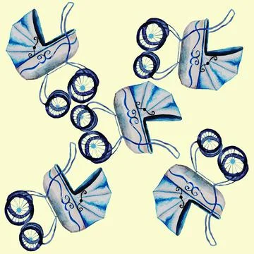 Blue love stroller Illustrazione stock