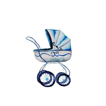 Blue love stroller Stock Illustration