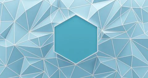 Blue low poly background with white edges. 3d rendering. Иллюстрация