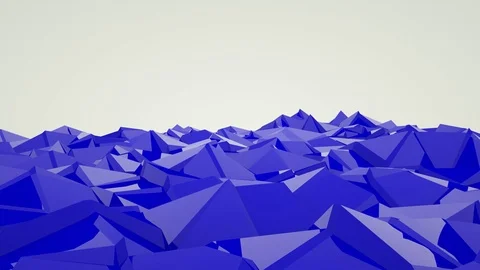 Blue low poly deforming plane. animated abstract background. 3d render Stock Footage 123052137