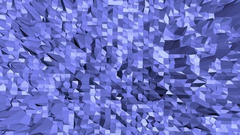 Blue low poly deforming surface as cybernetic field. Blue polygonal geometric 動画素材 78167784