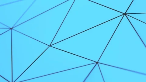 Blue low poly displaced surface with black lines Stock Footage 124278902