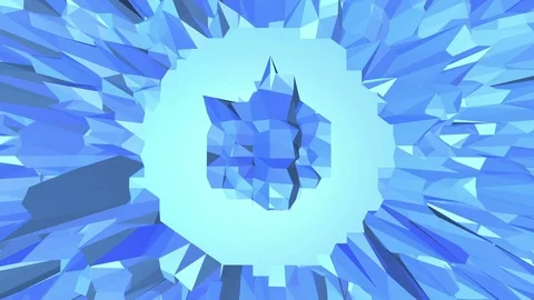 Blue low poly plastic surface as game backdrop. Blue polygonal geometric plastic Stock Footage