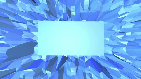 Blue low poly plastic surface as cartoon backdrop. Blue polygonal geometric Stock Footage