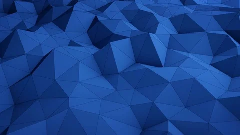 Blue low poly surface waving seamless loop 3D render 4k UHD (3840x2160) Stock Footage 73458722