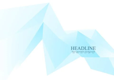 Blue low poly triangles vector tech background Stock Illustration