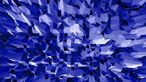 Blue low poly vibrating surface as game backdrop. Blue polygonal geometric Stock Footage 75953378