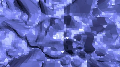 Blue low poly wavering surface as popular environment. Blue polygonal geometric Stock Footage 76007803