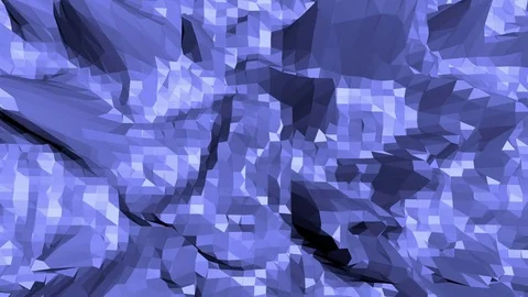 Blue low poly waving surface as cyber background. Blue polygonal geometric 動画素材 76990489
