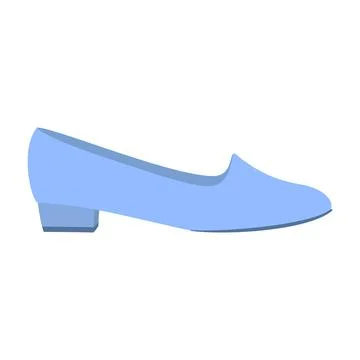 Blue low shoe icon, flat style 库存插图