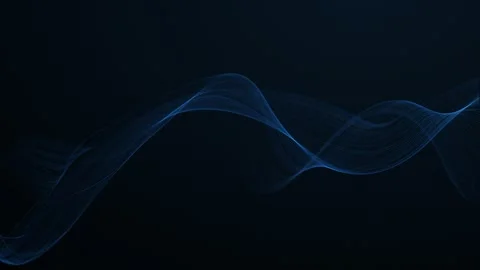 Blue luminous wave lines floating on dark background. Abstract digital soun.. 스톡 동영상 333974455