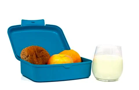 Blue lunchbox Stock Photos