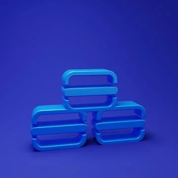 Blue Macaron cookie icon isolated on blue background. Macaroon sweet bakery.. Stock Illustration