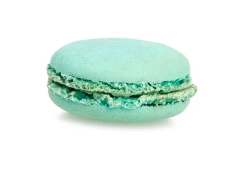 Blue macaroon isolated on the white background Stock Photos