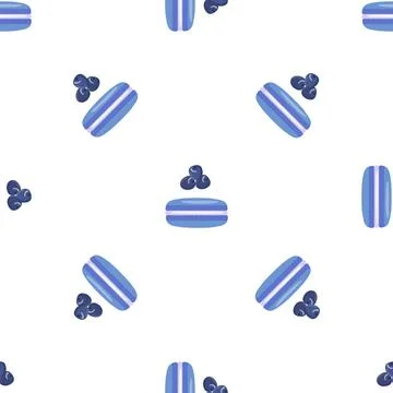 Blue macaroon pattern seamless vector Stock Illustration