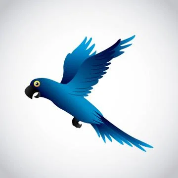 Blue macaw design Illustrazione stock