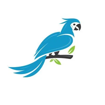 Blue Macaw Parrot vector isolated icon イラスト素材