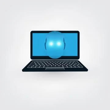 Blue Machine Learning, Artificial Intelligence and Networks Design Concept  Stockillustratie