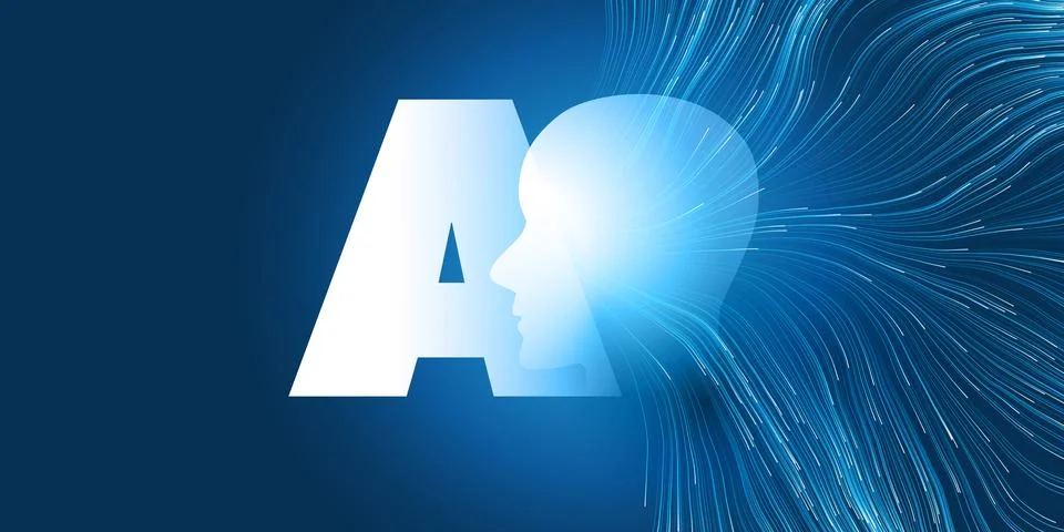 Blue Machine Learning, Artificial Intelligence and Neural Networking Design.. イラスト素材