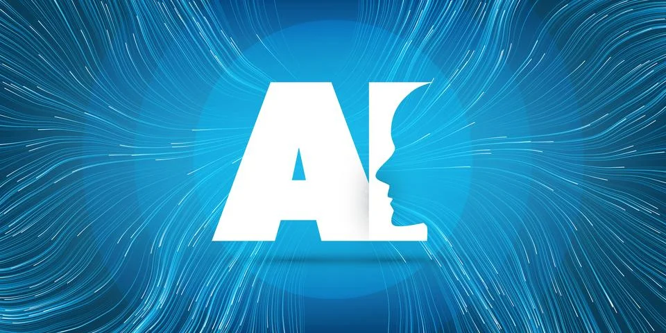 Blue Machine Learning, Artificial Intelligence and Neural Networking Design.. 스톡 일러스트