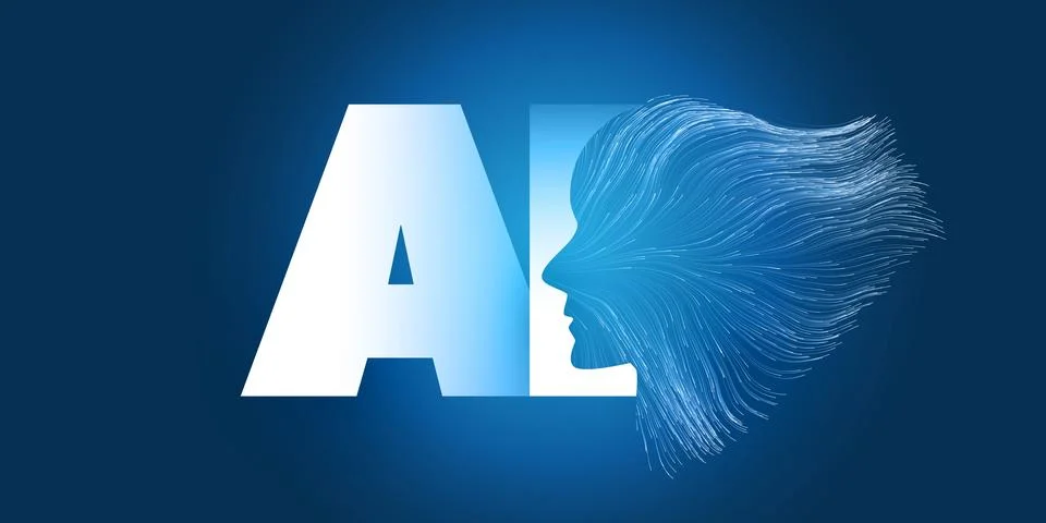 Blue Machine Learning, Artificial Intelligence and Neural Networking Design.. イラスト素材