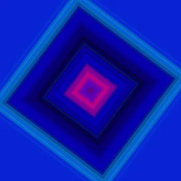 Blue &amp; Magenta Concentric Diamond Gradient – Abstract Geometric Art Stock Illustration