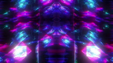 Blue Magenta Glitch Tunnel Loop Stock Footage 326728499