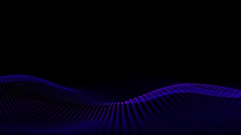 Blue magenta Wave Technology loop. Glowing dotted lines on the lical wavy s.. Stock Footage 290051637