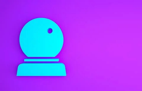 Blue Magic ball icon isolated on purple background. Crystal ball. Minimalism  Stockillustratie