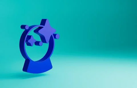 Blue Magic ball icon isolated on blue background. Crystal ball. Minimalism 库存插图