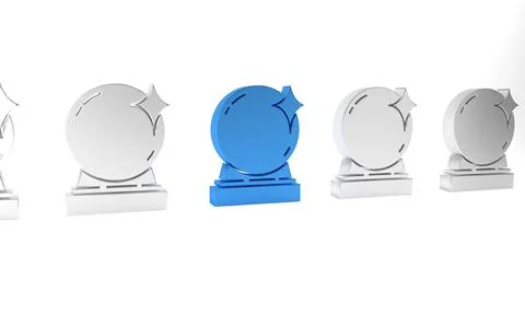 Blue Magic ball icon isolated on white background. Crystal ball. Minimalism.. Stock Illustration