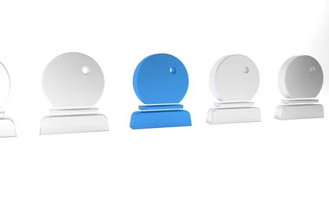 Blue Magic ball icon isolated on white background. Crystal ball. Minimalism.. 스톡 일러스트