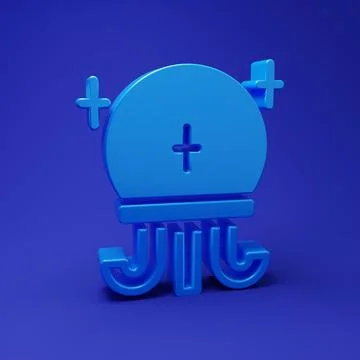Blue Magic ball icon isolated on blue background. Crystal ball. Minimalism .. Stock Illustration