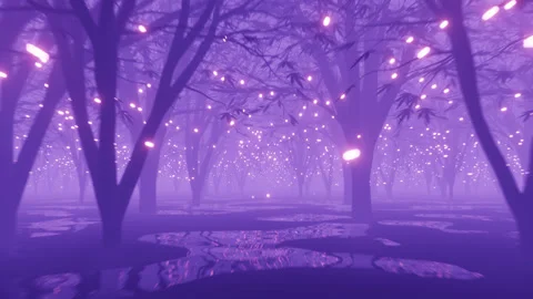 Blue Magic Forest Animation Loop Stock Footage 224157016