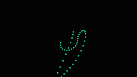 Blue magic graphic particles on the dark bakground Video stock 208808755