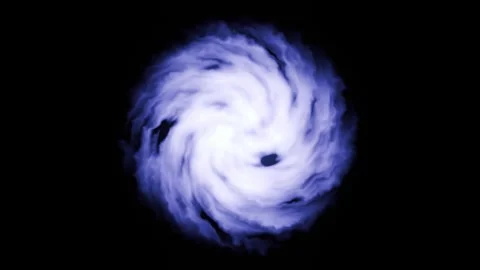 Blue magic portal circle. Abstract cyclone on black background. Inter Stock Footage 261544246