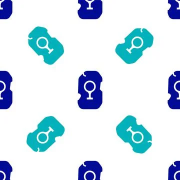 Blue Magic rune icon isolated seamless pattern on white background. Rune stone イラスト素材