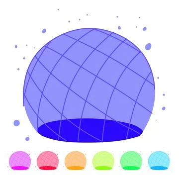 Blue magic shield protecting invisible content graphic Stock Illustration