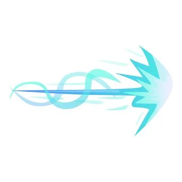 Blue magic spell energy arrow flying with trail Stock Illustration
