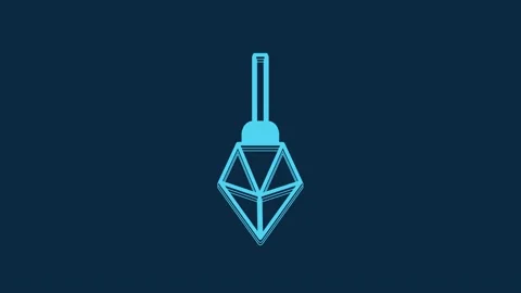 Blue Magic stone icon isolated on blue background. Fantasy crystal. Jewelry gem Stock Footage 235932329