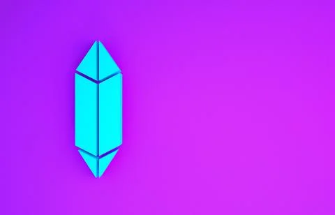 Blue Magic stone icon isolated on purple background. Fantasy crystal. Jewelry Stock Illustration