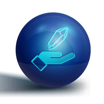 Blue Magic stone icon isolated on white background. Fantasy crystal. Jewelry gem Stock Illustration