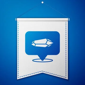 Blue Magic stone icon isolated on blue background. Fantasy crystal. Jewelry gem Illustrazione stock