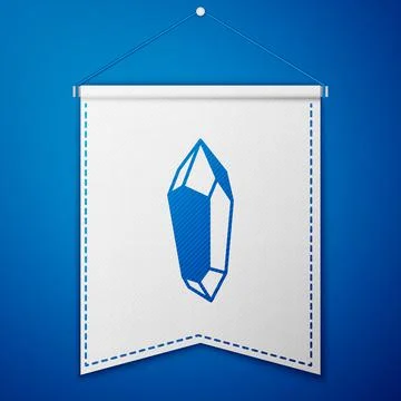 Blue Magic stone icon isolated on blue background. Fantasy crystal. Jewelry gem Illustrazione stock
