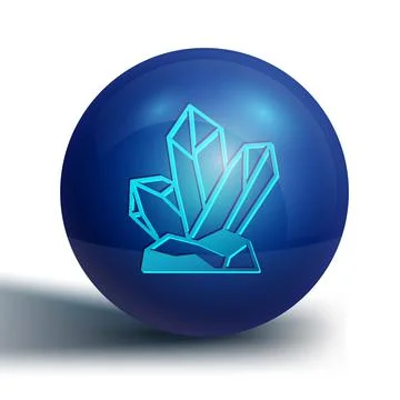 Blue Magic stone icon isolated on white background. Fantasy crystal. Jewelry gem Stock Illustration