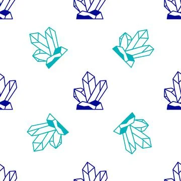 Blue Magic stone icon isolated seamless pattern on white background. Fantasy Stock Illustration