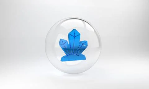 Blue Magic stone icon isolated on grey background. Fantasy crystal. Jewelry g イラスト素材